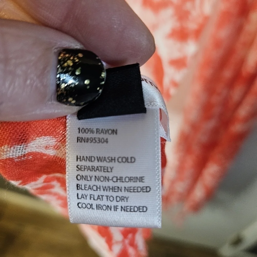 Liz Claiborne Orange & White Scarf